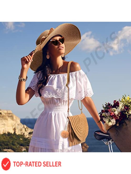 15pc Straw Beach Hat Bag Sunglasses Earrings Bracelet Jewelry Set Boho Summer main image 4